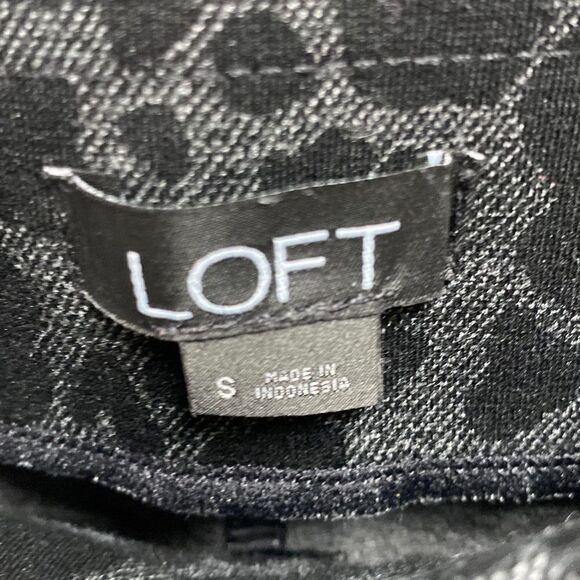 Loft Leopard Print Black & Grey Ponte Leggings Size Small - Picture 3 of 6